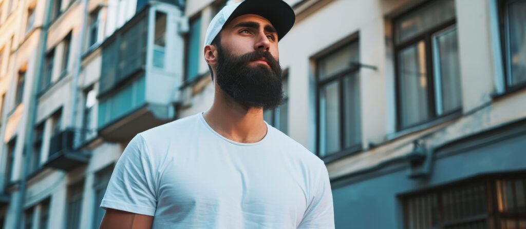 Homme portant une casquette après une greffe de cheveux