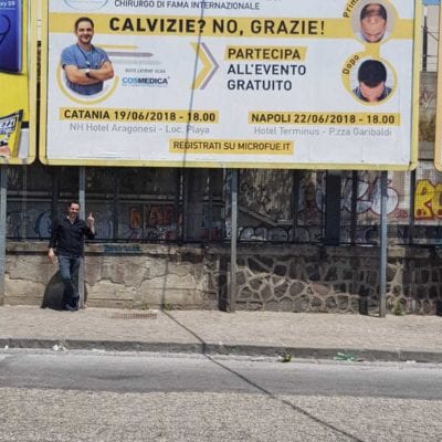 hair transplant advertisement in naples