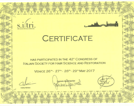 Sitri Venice Cerificate